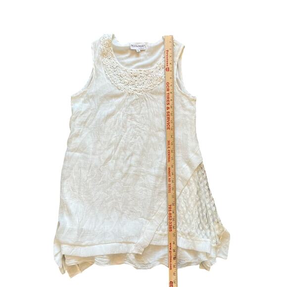 Northstyle Tank Top Size Medium White Gauze Layers Lacework Boho Peasant Prairie - Picture 9 of 10